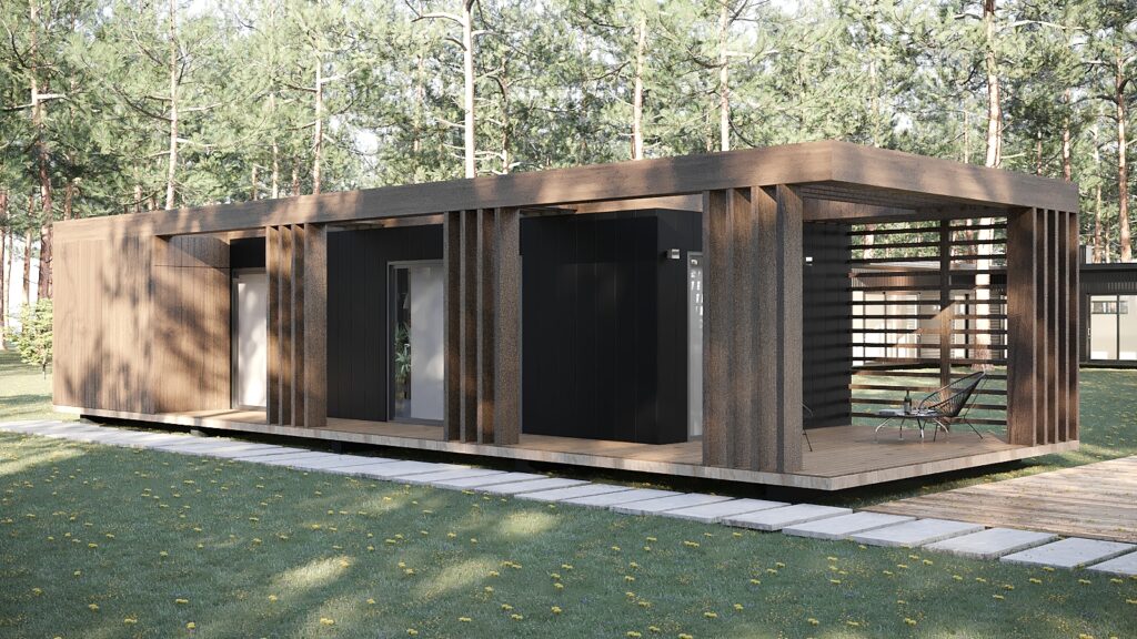 Interieur van een eco tiny house